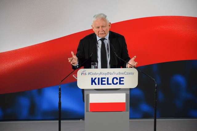 Prezes Prawa i Sprawiedliwości Jarosław Kaczyński z wizytą w Kielcach. Spotkał się z mieszkańcami świętokrzyskiego.
