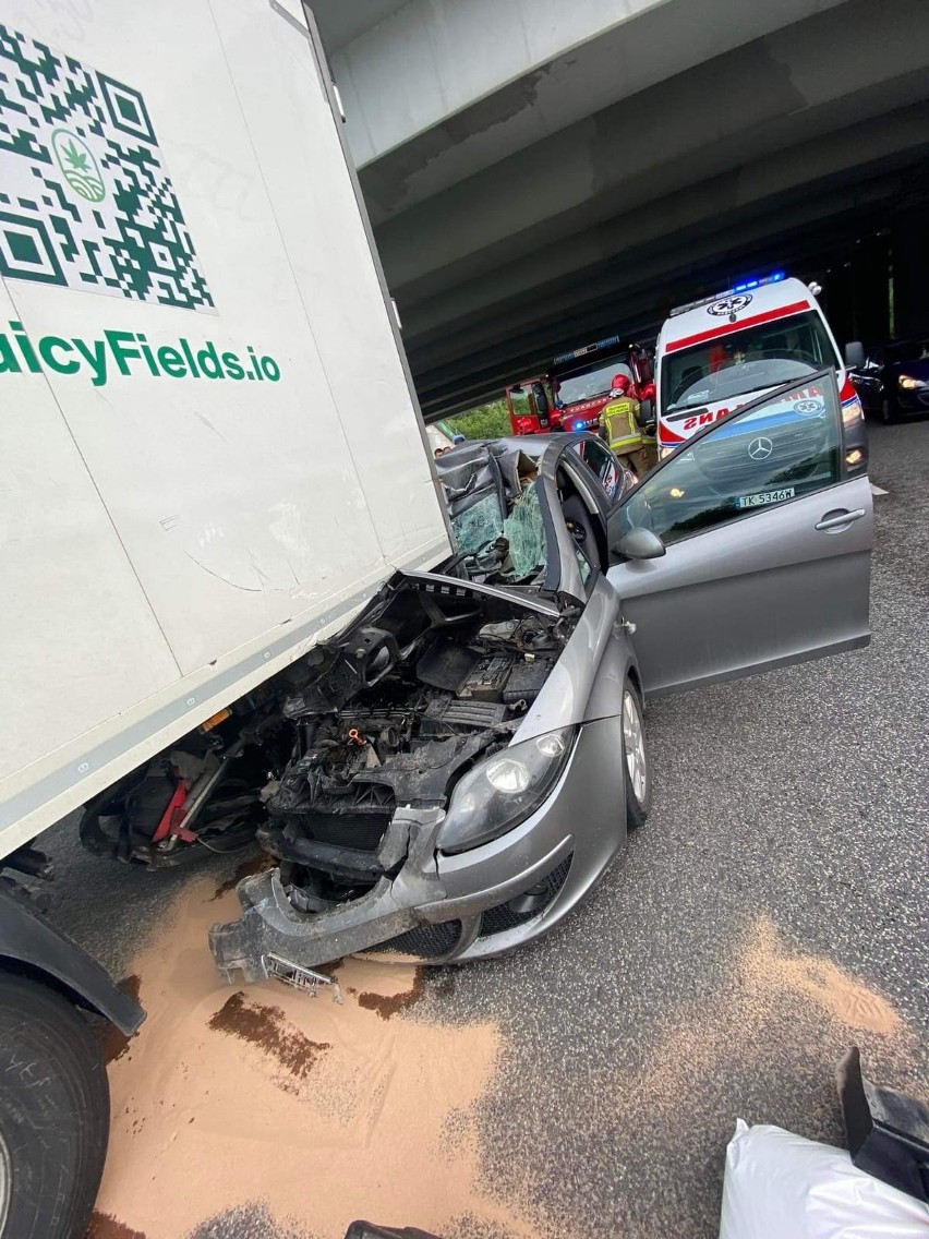 Wypadek na drodze krajowej S7 w Skarżysku. Były utrudnienia w ruchu