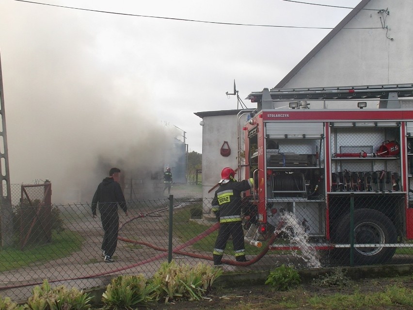 Pożar chlewu w Sławutowie 23.10.2015