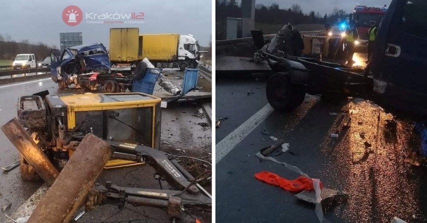 Poważny wypadek na autostradzie A4. Jezdnia w kierunku Rzeszowa była zablokowana [ZDJĘCIA]