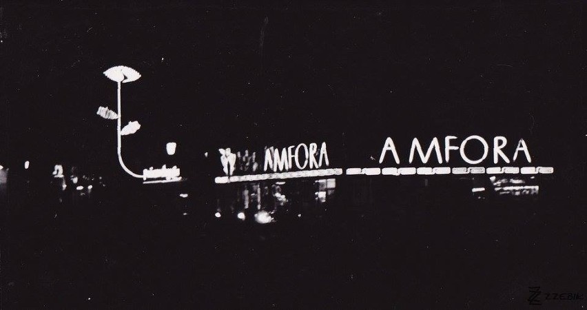 Katowice 1966 Neony w centrum Katowic