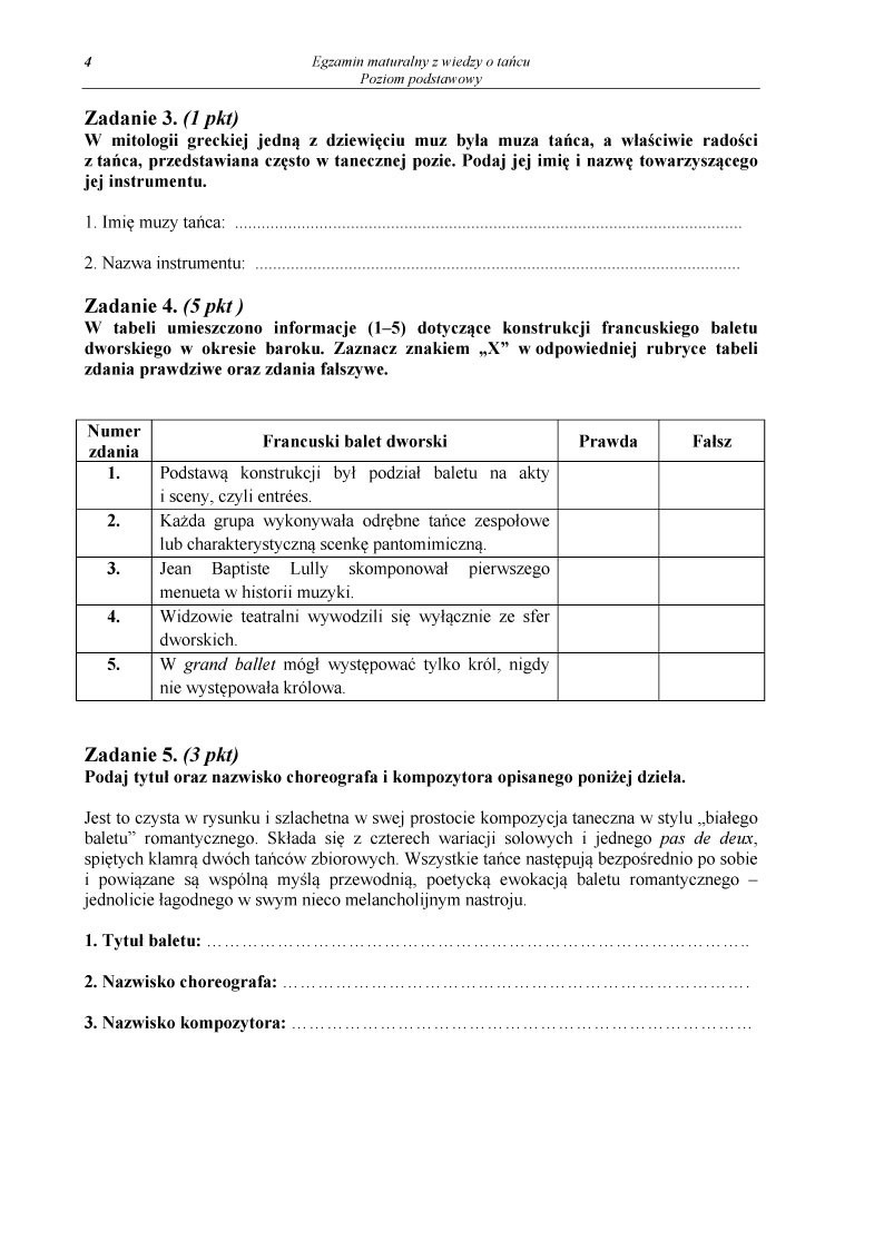 Matura 2014: Wiedza o tańcu - ostatnia taka matura! ARKUSZE
