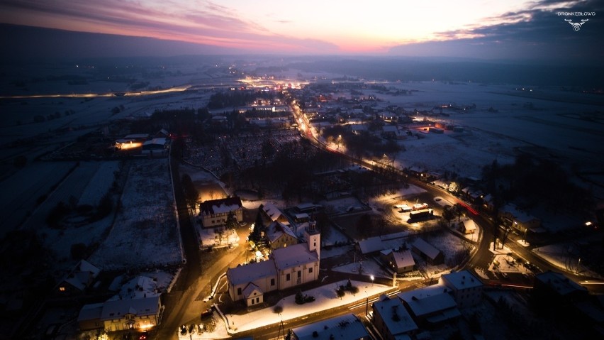 Luzino w zimowej szacie. Zdjęcia z drona