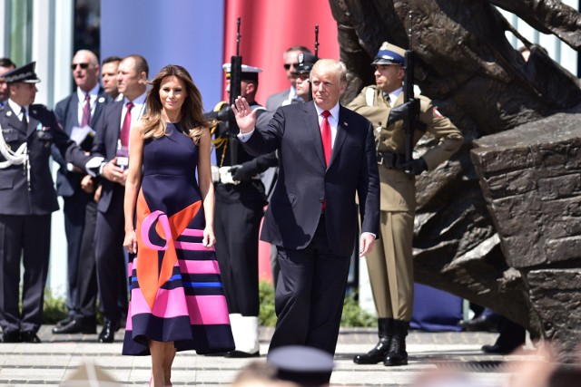 Donald i Melania Trump podczas wizyty w Warszawie. Niestety, żaden z panów z Torunia nie miał szans na wspólne zdjęcie z Pierwszą Damą