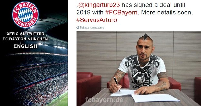 Arturo Vidal złożył podpis pod umową z Bayernem Monachium