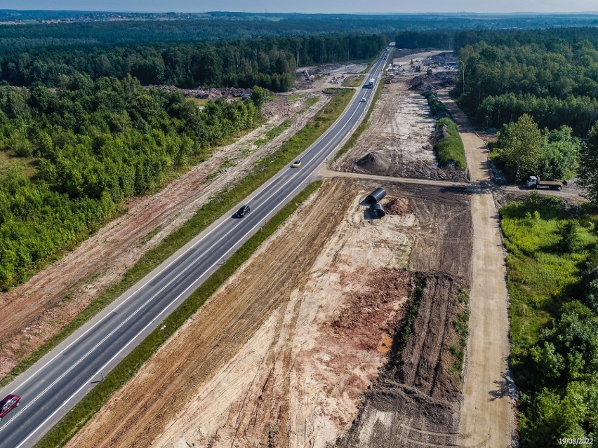 Tak w połowie sierpnia wyglądał plac budowy obwodnicy Poręby...