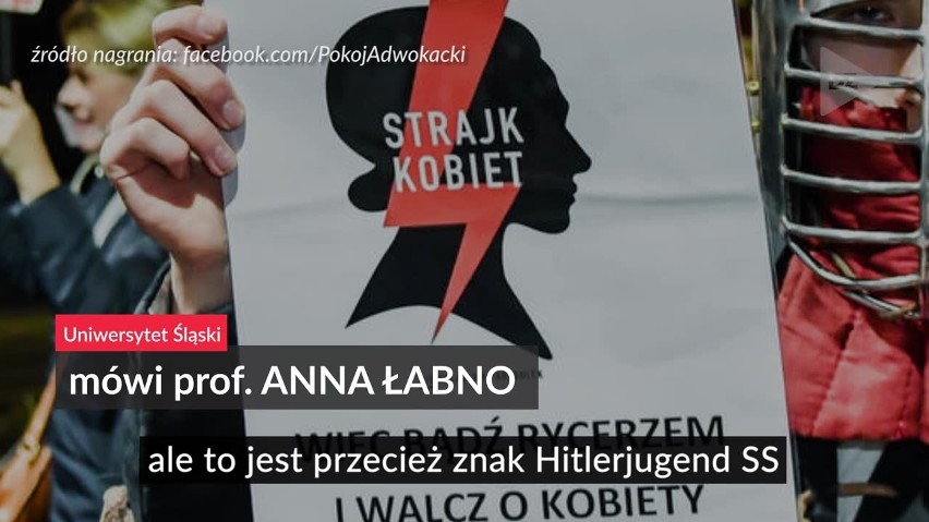 Znak błyskawicy dla prof. Łabno z Uniwersytetu Śląskiego to symbol Hitlerjugend i SS. Studentka musiała go usunąć na wykładzie ze zdjęcia 