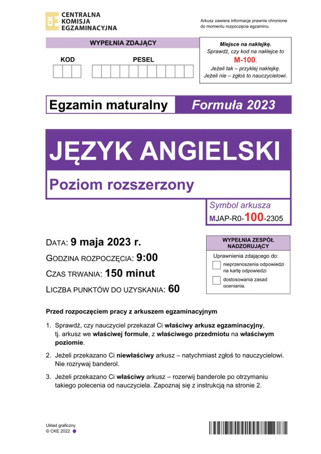 Oto arkusze maturalne z języka angielskiego na poziomie rozszerzonym. Sprawdź obie wersje według formuł 2023 i 2015 >>>