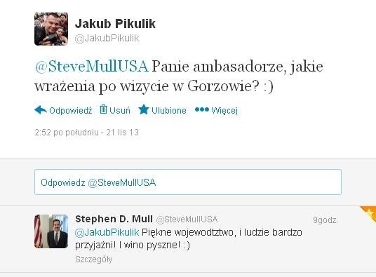 Stephen Mull odpowiada dziennikarzowi "GL" na pytanie o swoje wrażenia z pobytu w Gorzowie.