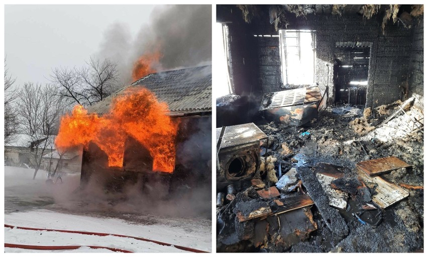 Pożar w gminie Poświętne gasili strażacy z czterech...