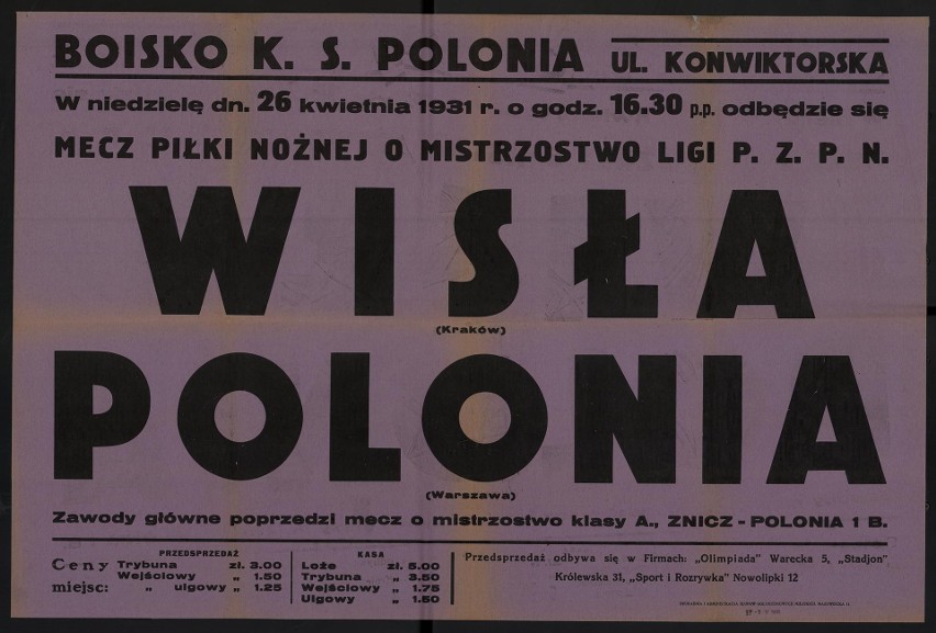 Plakaty meczowe Wisły Kraków, zobacz z kim kiedyś grała Wisła GALERIA