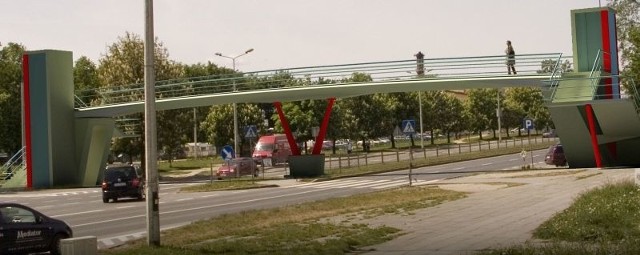 Wizualizacja kładki dla pieszych przy ulicy Grunwaldzkiej w Kielcach.