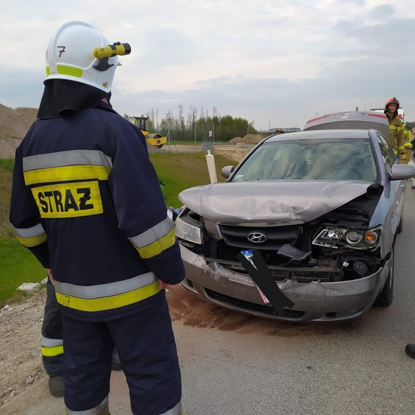 Kolizja na trasie Szczuczyn - Grajewo. Hyundai uderzył w...