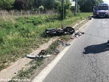 Wypadek w Wyszkowie: zderzenie BMW i motocyklisty [ZDJĘCIA]