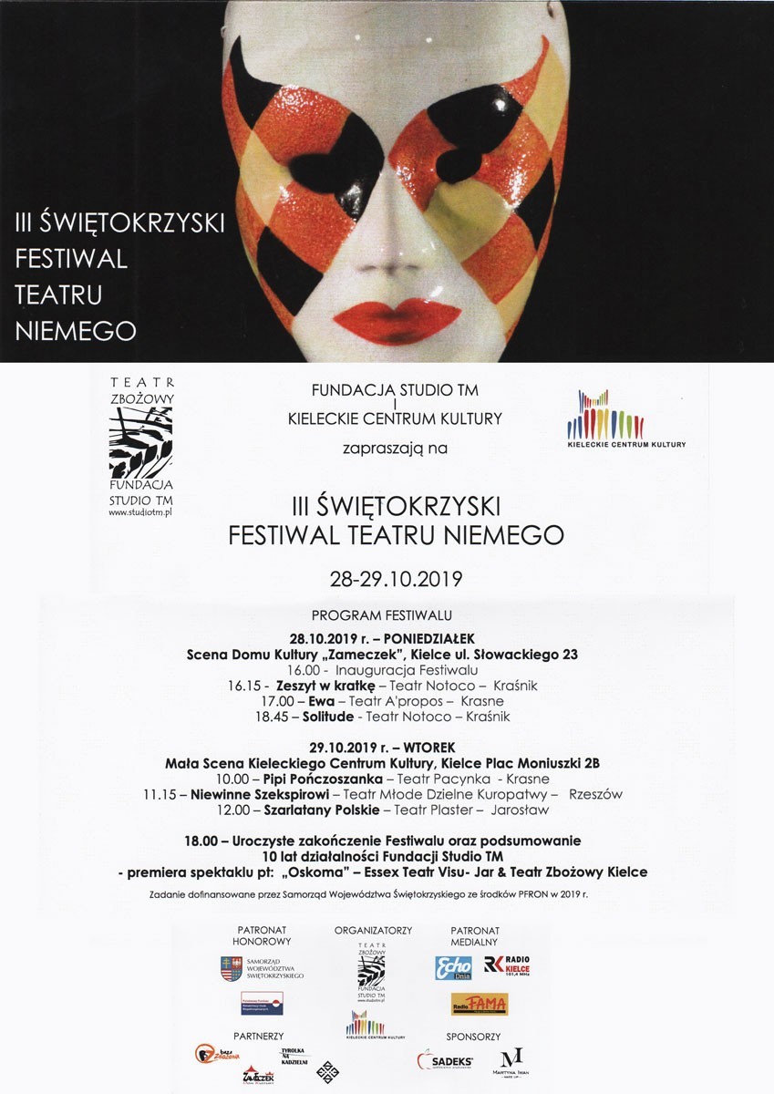 III Świętokrzyski Festiwal Teatru Niemego w Kielcach 28-29 października [PROGRAM]