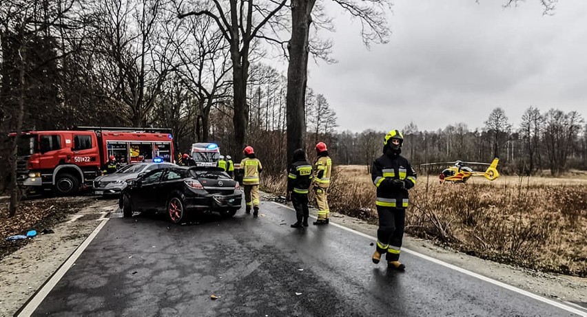 Wypadek w Żeleźnikach koło Milicza 23.03.2021