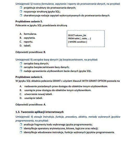 Nowy egzamin zawodowy 2014: TECHNIK INFORMATYK [ARKUSZE, PYTANIA]  