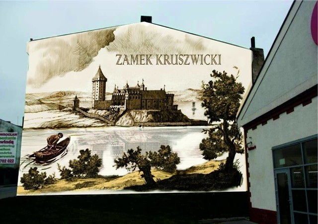 Tak prezentuje się wizualizacja muralu, który powstanie w Kruszwicy