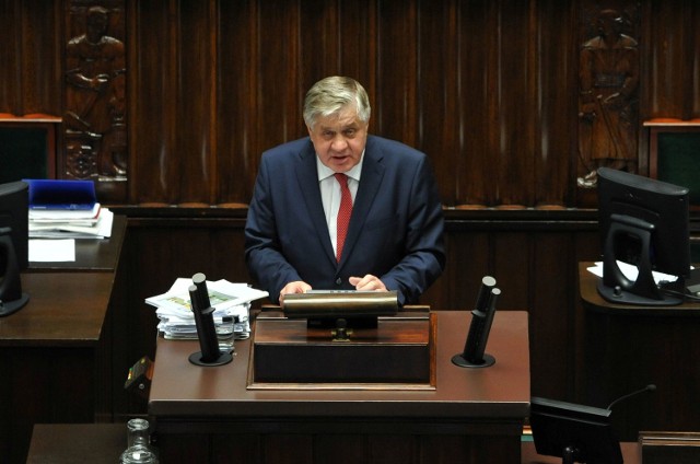 Krzysztof Jurgiel podczas swojego wystąpienia w Sejmie
