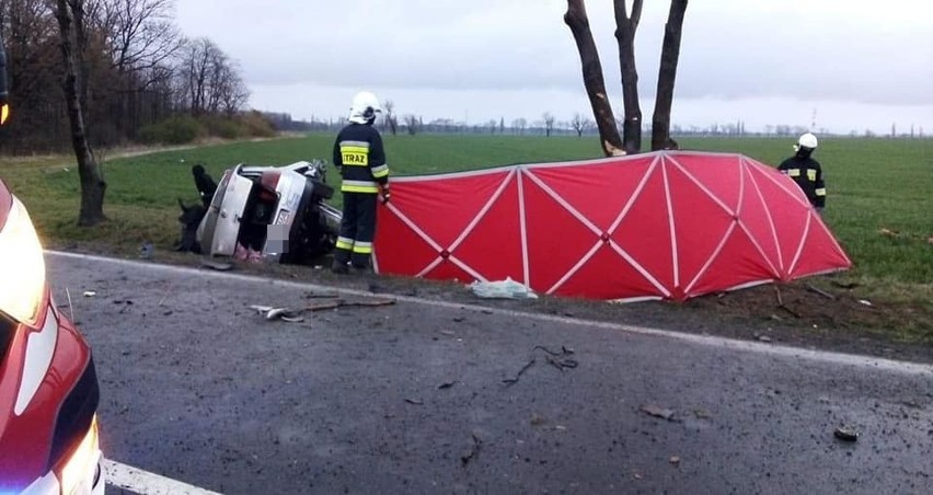 Tragiczny wypadek na drodze Wrocław - Świdnica. Samochód uderzył w drzewo, kierowca nie żyje   