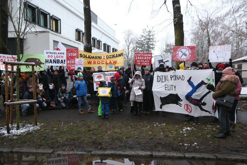 Protest przeciwko polowaniom na dziki