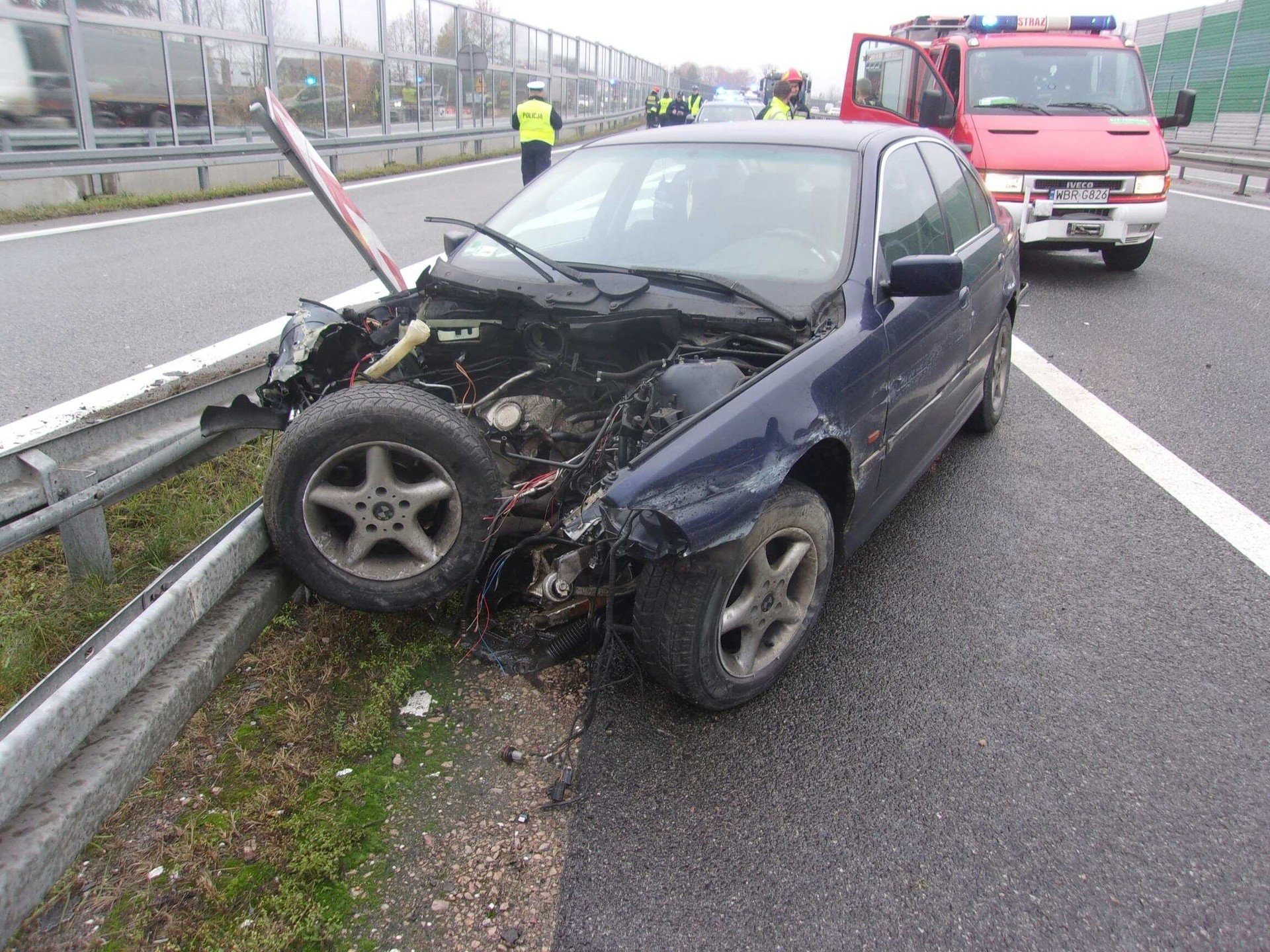 Wypadek na "siódemce" w Goździe w gminie Stara Błotnica