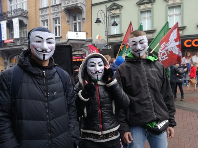 Protest narodowców na Stawowej w Katowicach