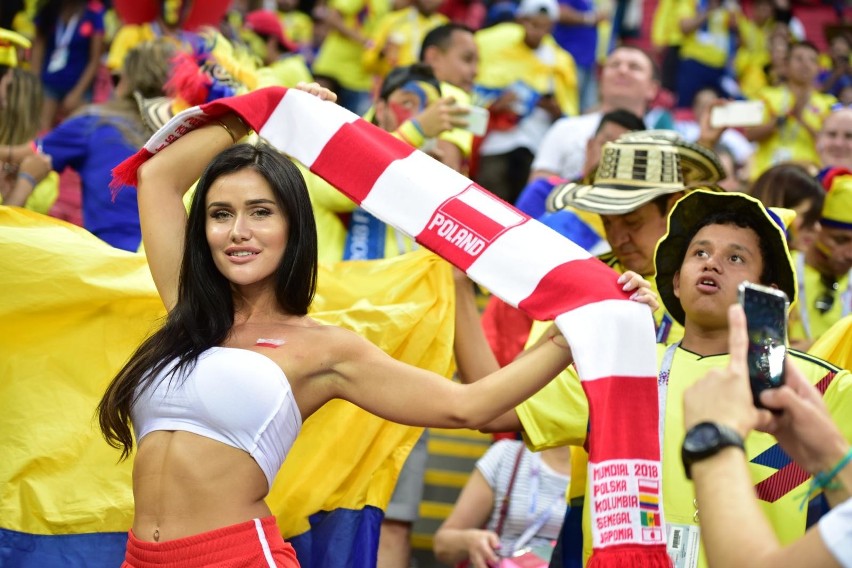 Kibice na meczu Polska - Kolumbia