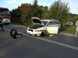 Wypadek w Gościszewie 19.08.2019. Zderzyły się 2 samochody osobowe. 5 osób odwieziono do szpitala [zdjęcia]