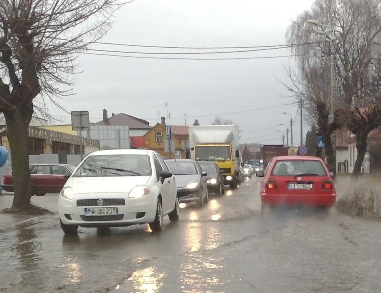Zalana ulica w Sokółce