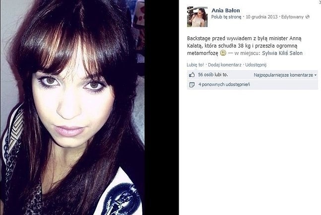 Anna Bałon (fot. screen z Facebook.com)