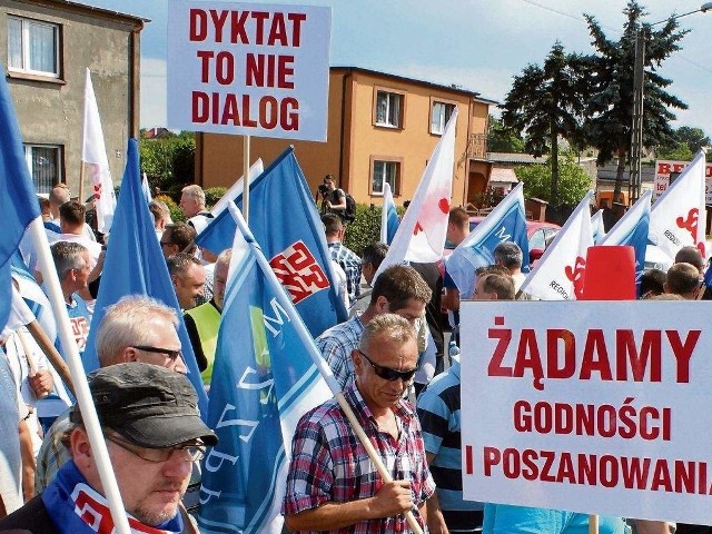 Przed wakacjami związkowcy protestowali w obronie miejsc pracy w Soda Mątwy