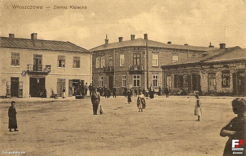 1913 , Na rynku we Włoszczowie.