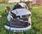 Śmiertelny wypadek w Mirakowie pod Toruniem. Zderzyły się dwa samochody [zdjęcia]