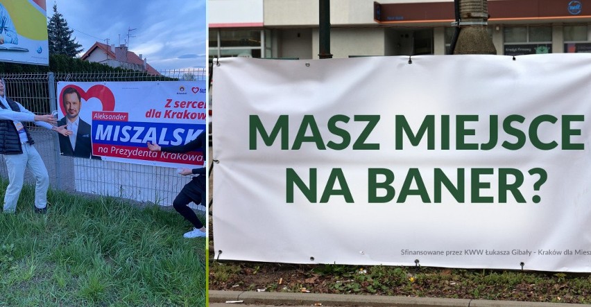 W Krakowie wciąż trwa walka na banery wyborcze.