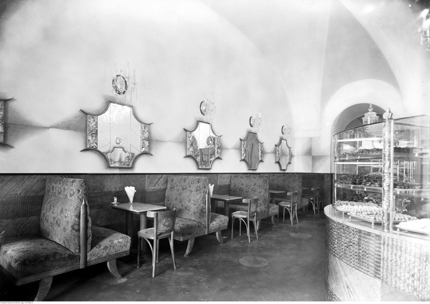 Wnętrze cukierni "Europejskiej", 1929 r.