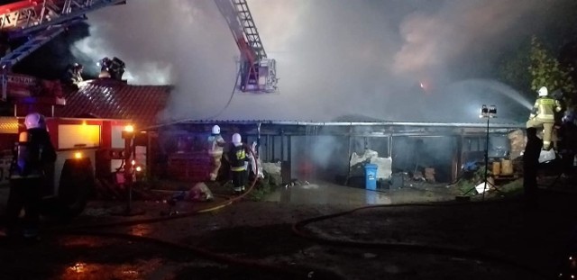 Pożar stolarni przy ul. Stolarskiej w Kościerzynie 19.10.2020