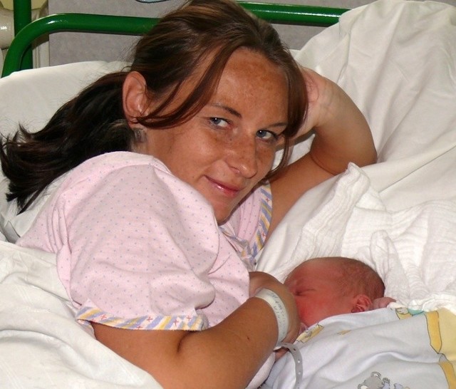 Beata Kyć ze Stalowej Woli, której syn pierwszy urodził się w Nowy Rok 2009.