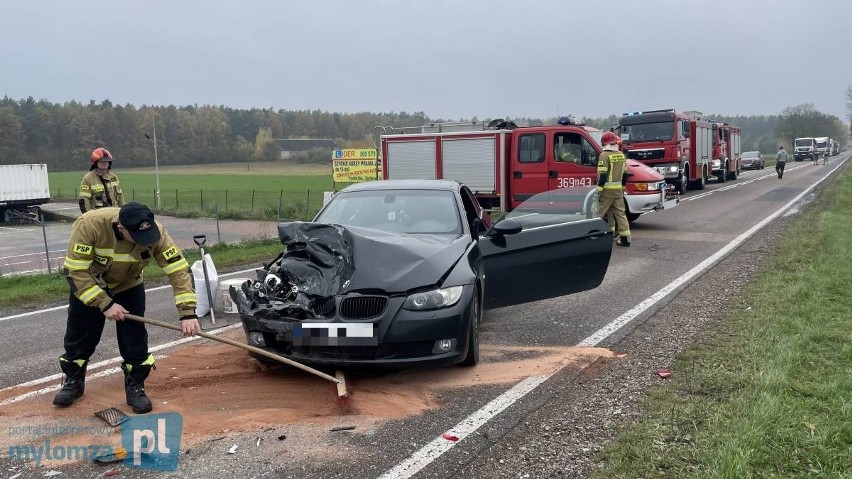 Wyrzyki. Zderzenie Toyoty i BMW. Na DK 64 odbywa się ruch wahadłowy