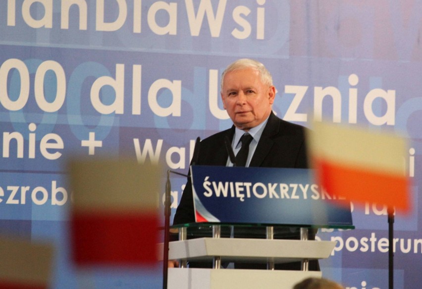 Jarosław Kaczyński i Mateusz Morawiecki w sobotę na konwencji wyborczej PiS w Kielcach [ZAPIS TRANSMISJI]