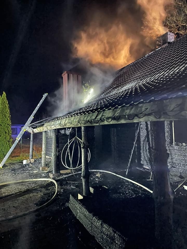 Pożar domu w Wojtkach