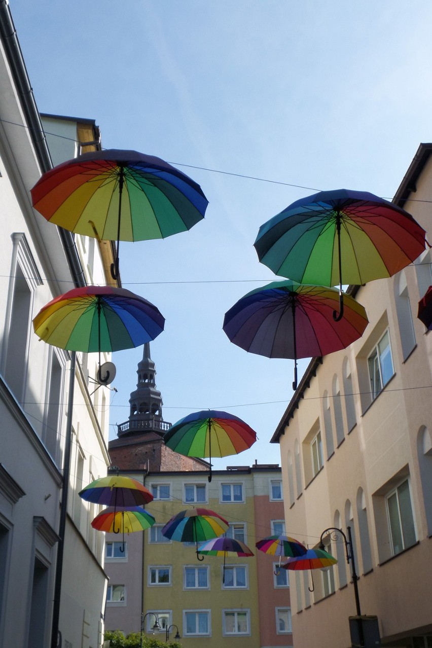 Kolorowe parasole na ul. Waryńskiego w Słupsku (zdjęcia)