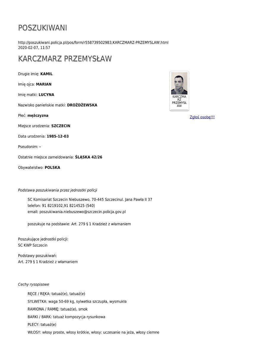 Złodzieje z regionu koszalińskiego poszukiwani przez zachodniopomorską policję. LISTA - sprawdź!