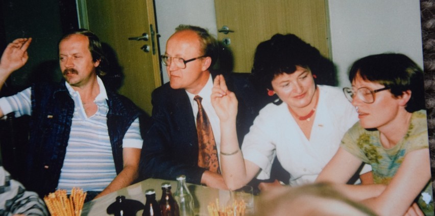 Kazimiera Głogowska-Gosz na zebraniu związkowym w 1981 r.