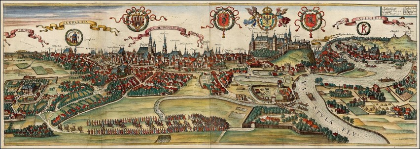 Szczegółowa panorama Krakowa z ok. 1603/1605 zamieszczona w...