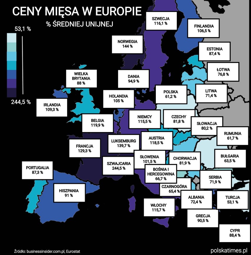 Czy żywność w Polsce faktycznie jest droga? Ceny są niższe niż w Unii Europejskiej [Mapa, infografika]