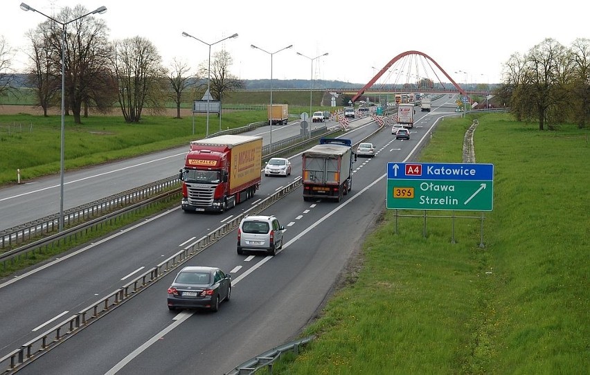 Remontowany odcinek autostrady A4 w rejonie węzła...