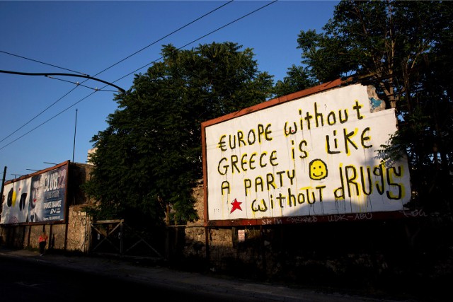 Graffiti w Atenach: Europa bez Grecji jest jak impreza. Bez narkotyków