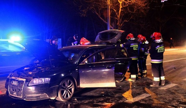 Wypadek audi na Krakowskiej, 22.03.2018