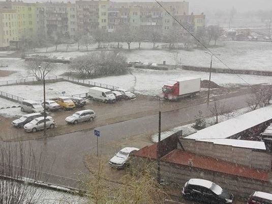 Śnieg spadł dziś w Suwałkach